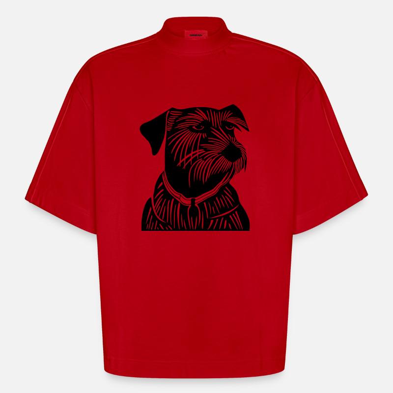 Den edle terrieren - Heavyweight Oversized Organic Boxy T-skjorte produsert i EU - rød