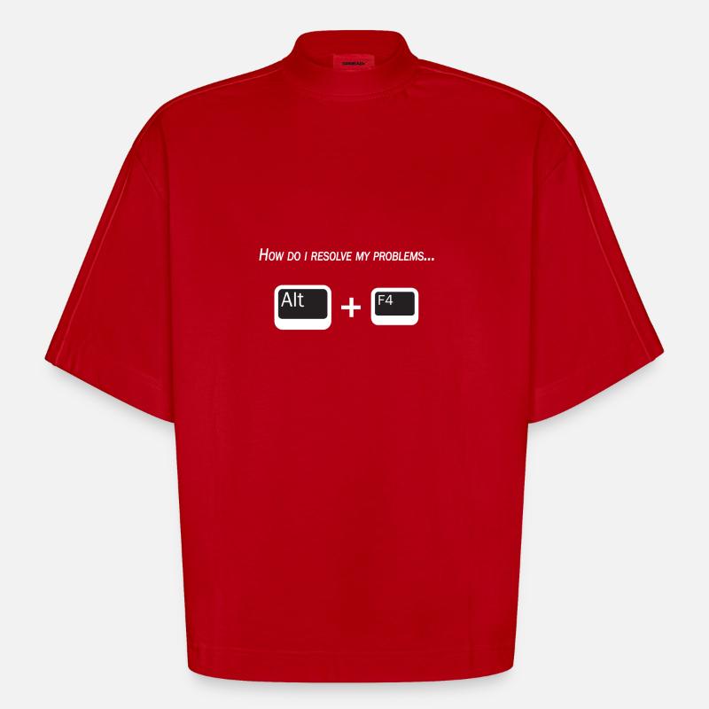 Nerd Geschichte - Heavyweight Oversized Organic Boxy T-Shirt Made in EU - Rot