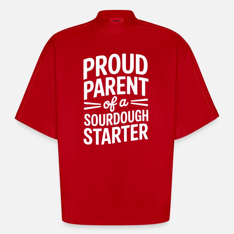 Stolzer Elternteil eines Sauerteigstarters - Heavyweight Oversized Organic Boxy T-Shirt Made in EU - Rot
