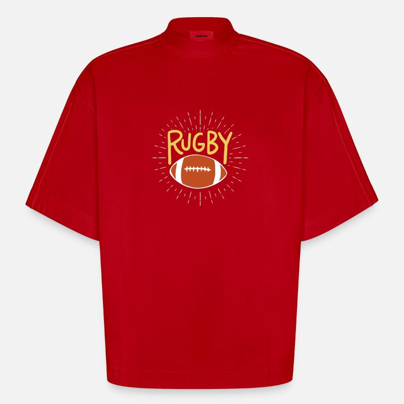 rugby - Heavyweight Oversized Organic Boxy T-Shirt Made in EU - red