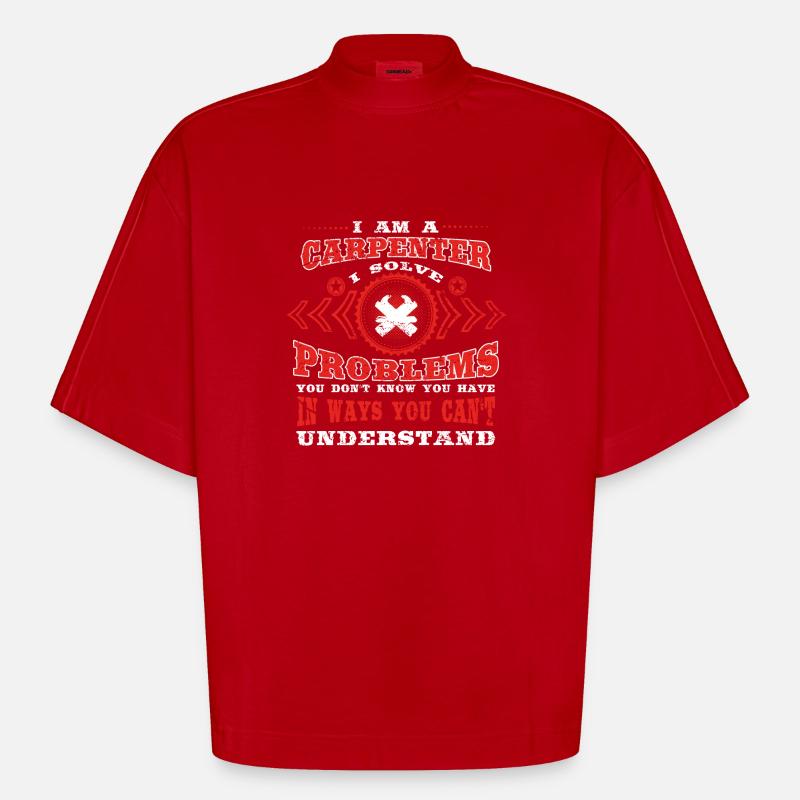 gift solve problems know CARPENTER - Heavyweight Oversized Organic Boxy T-Shirt Made in EU - Rot