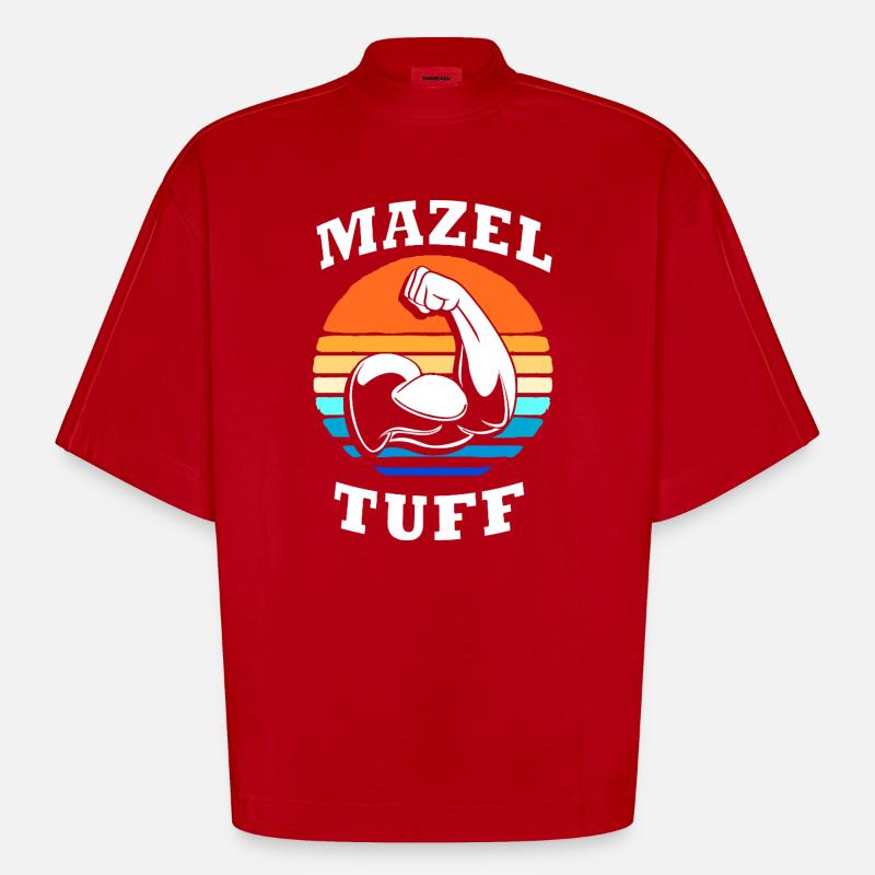 Hanoukka Hanoukka Hanoukka - T-shirt bio épais oversize Boxy fabriqué en UE - rouge