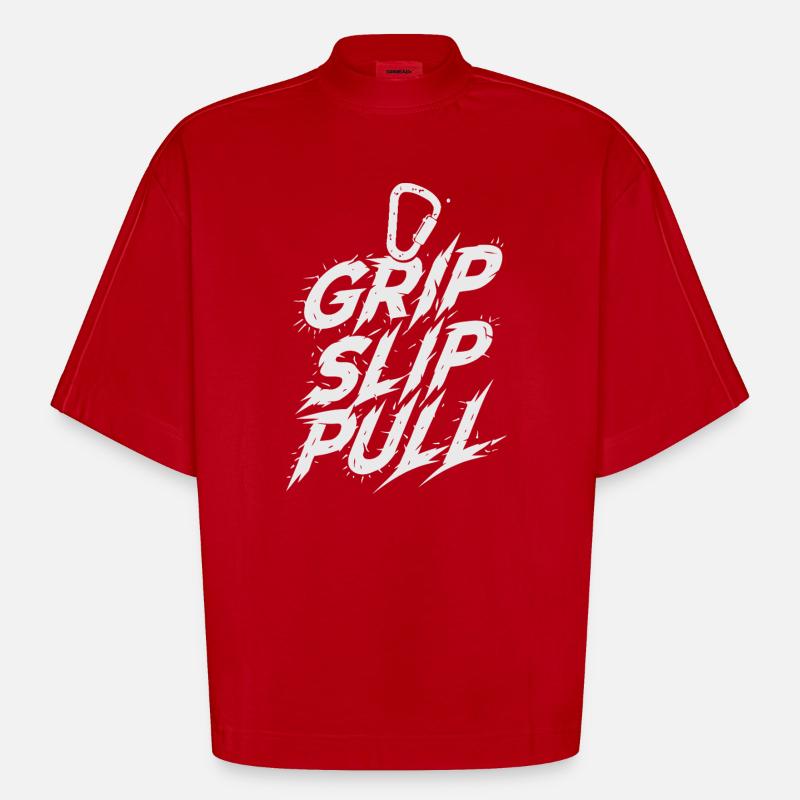 Grip Slip Pullover Urban Sparkles - Heavyweight Oversized Organic Boxy T-Shirt Made in EU - Rot