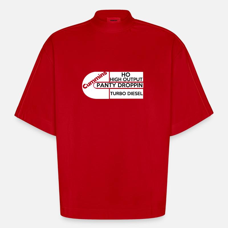 Cummins cadeau - T-shirt bio épais oversize Boxy fabriqué en UE - rouge