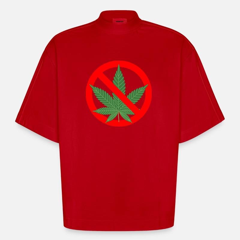 Aucune interdiction de cannabis - T-shirt bio épais oversize Boxy fabriqué en UE - rouge