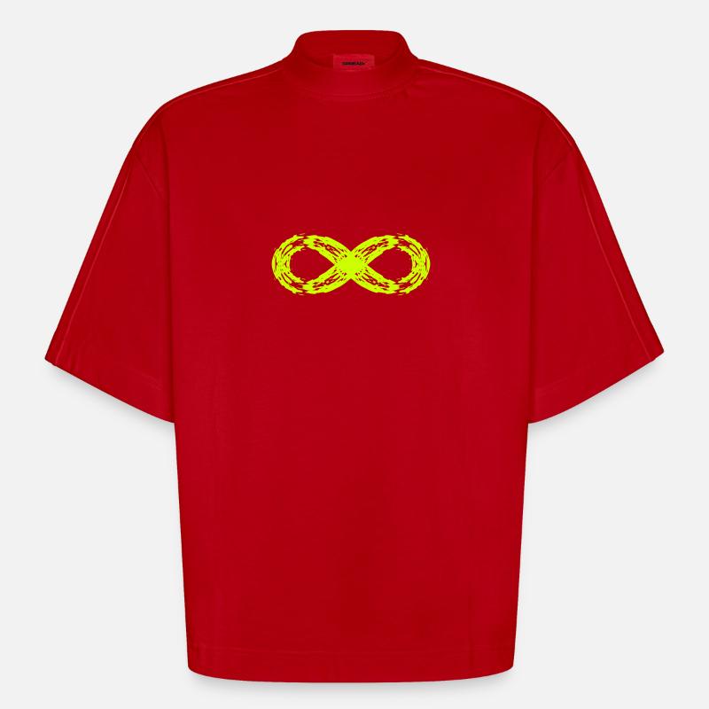 Unendlich Symbol Zeichen Symbol - Heavyweight Oversized Organic Boxy T-Shirt Made in EU - Rot