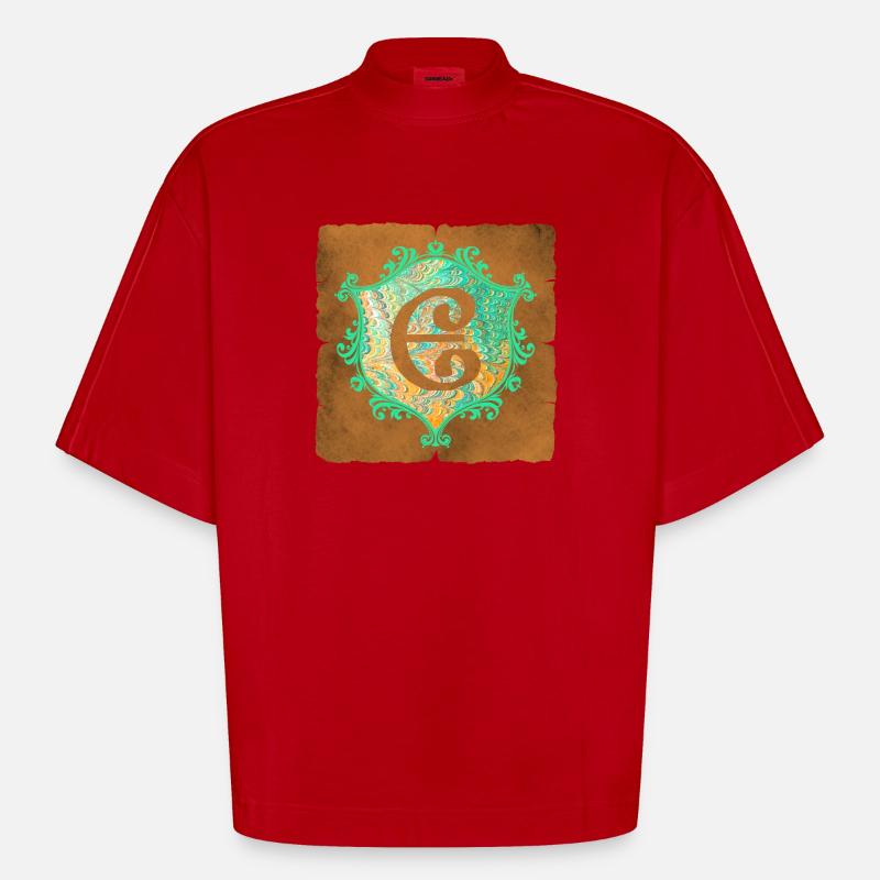 E 36 e - Heavyweight Oversized Organic Boxy T-Shirt Made in EU - red