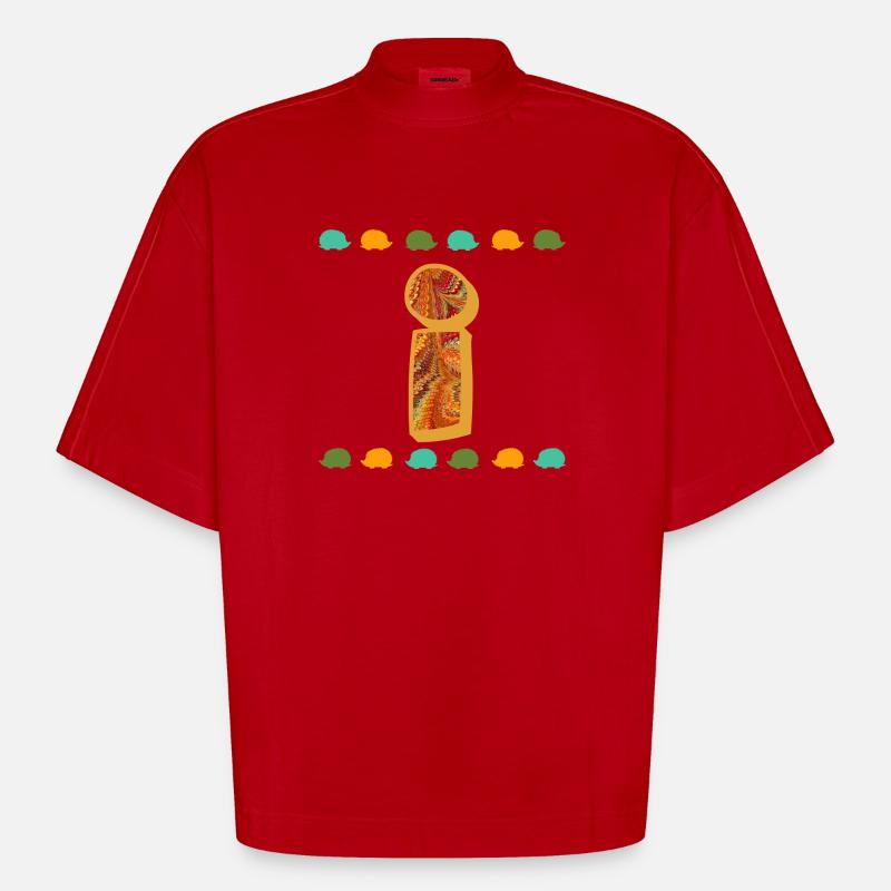 Hérisson E 22 I - T-shirt bio épais oversize Boxy fabriqué en UE - rouge