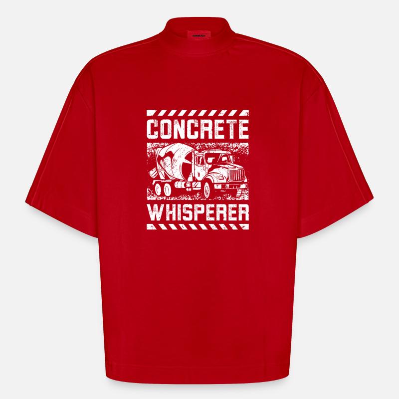 Concreat whisperer - Heavyweight Oversized Organic Boxy T-Shirt Made in EU - red