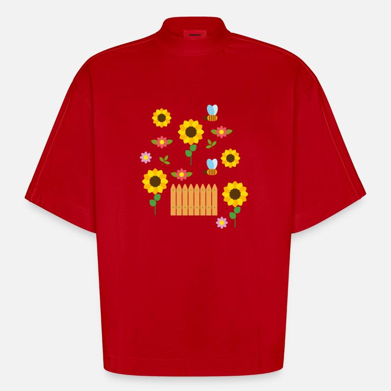 summer - Heavyweight Oversized Organic Boxy T-Shirt Made in EU - red