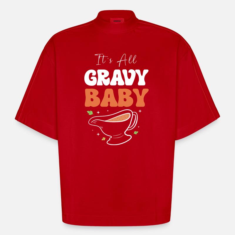 Thanksgiving Mama Mutter Oma Großmutter - Heavyweight Oversized Organic Boxy T-Shirt Made in EU - Rot