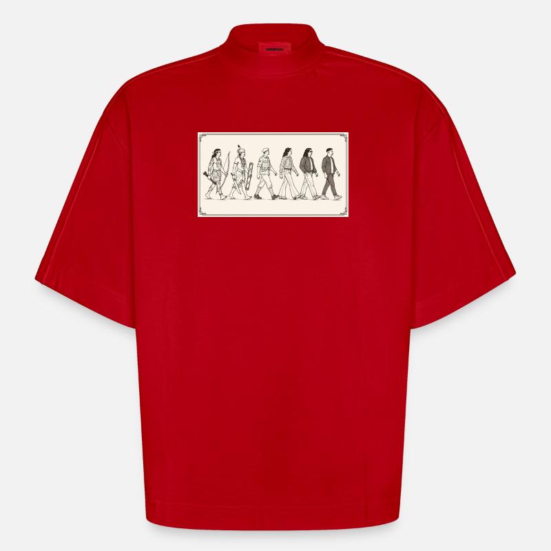 Moluccan evolution by s2soon - Heavyweight Oversized Organic Boxy T-Shirt Made in EU - red