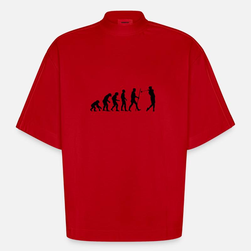 Evolution Golf als Geschenk - Heavyweight Oversized Organic Boxy T-Shirt Made in EU - Rot