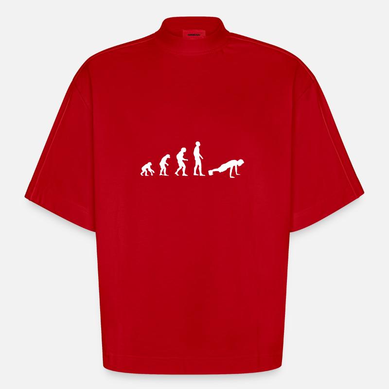 Evolution tractions - T-shirt bio épais oversize Boxy fabriqué en UE - rouge