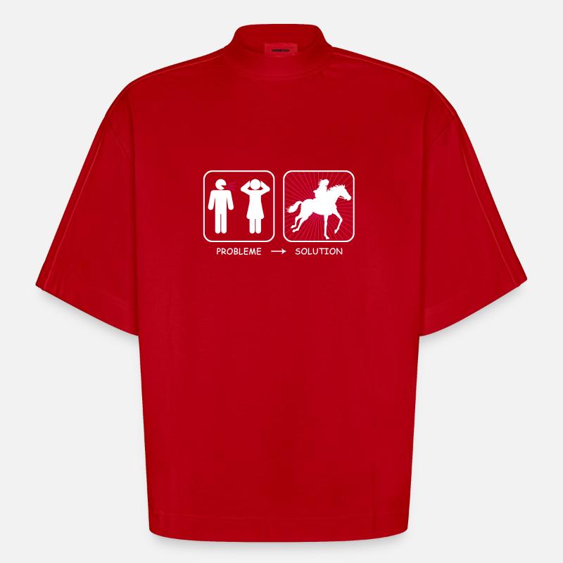 Problème? Solution - T-shirt bio épais oversize Boxy fabriqué en UE - rouge