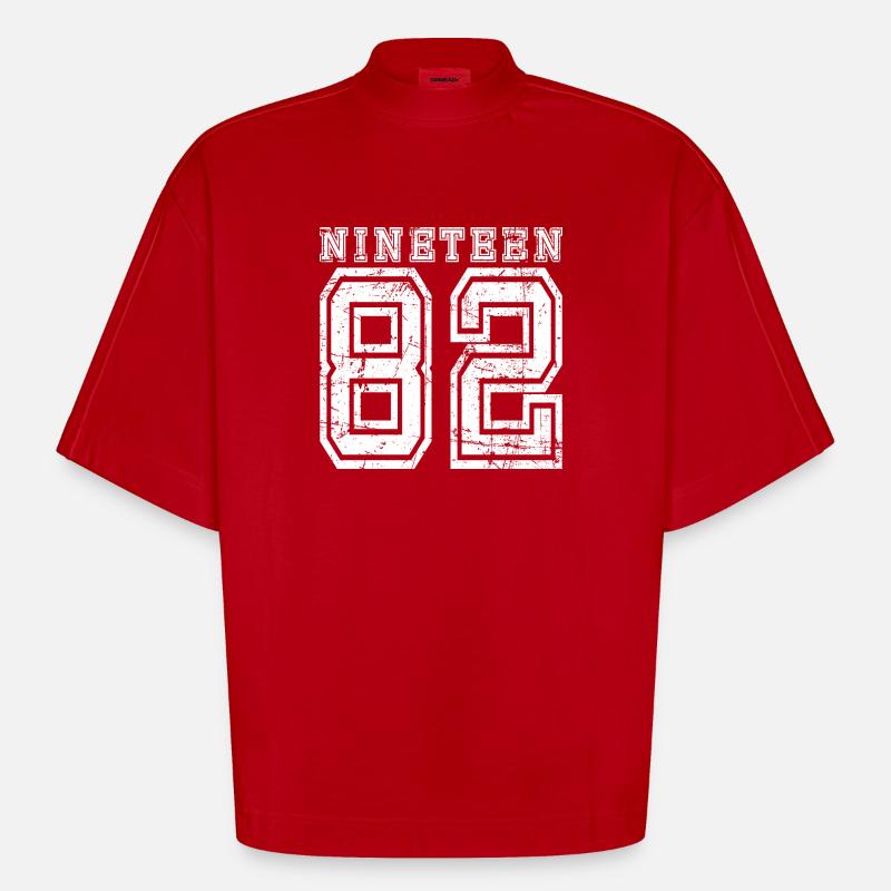 1982 NINETEEN - T-shirt bio épais oversize Boxy fabriqué en UE - rouge