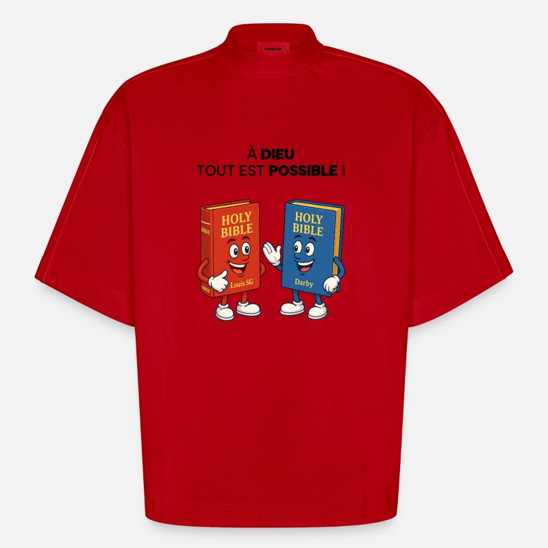 Bible T-Shirt - T-shirt bio épais oversize Boxy fabriqué en UE - rouge