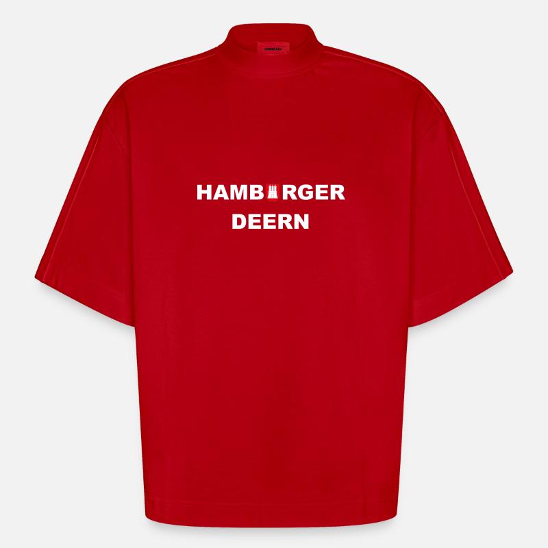 Hamburger Deern - Heavyweight Oversized Organic Boxy T-Shirt Made in EU - Rot