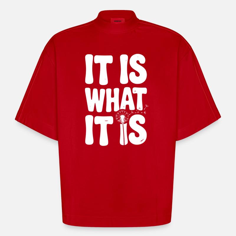 C’est ce que c’est - T-shirt bio épais oversize Boxy fabriqué en UE - rouge