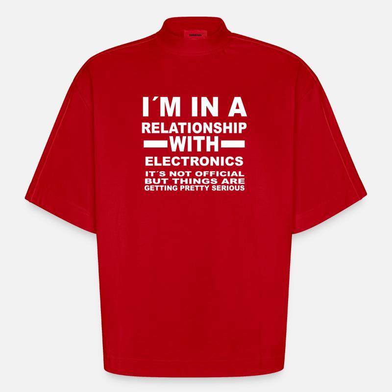 relation avec ELECTRONICS - T-shirt bio épais oversize Boxy fabriqué en UE - rouge