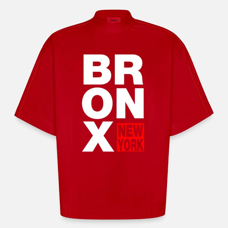 bronx new york - Heavyweight Oversized Organic Boxy T-Shirt Made in EU - Rot