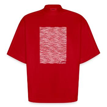 Ostsee-Liebe, Ostsee-Fans - Heavyweight Oversized Organic Boxy T-Shirt Made in EU - Rot - Vorne