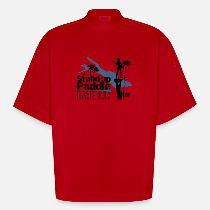 SUP Pirate Brides Bodensee - Heavyweight Oversized Organic Boxy T-Shirt Made in EU - Rot