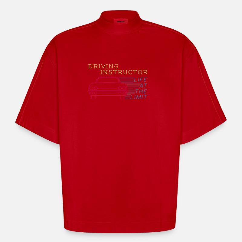 instructeur de conduite - instructeur de conduite - l'auto-école - Cadeau - T-shirt bio épais oversize Boxy fabriqué en UE - rouge