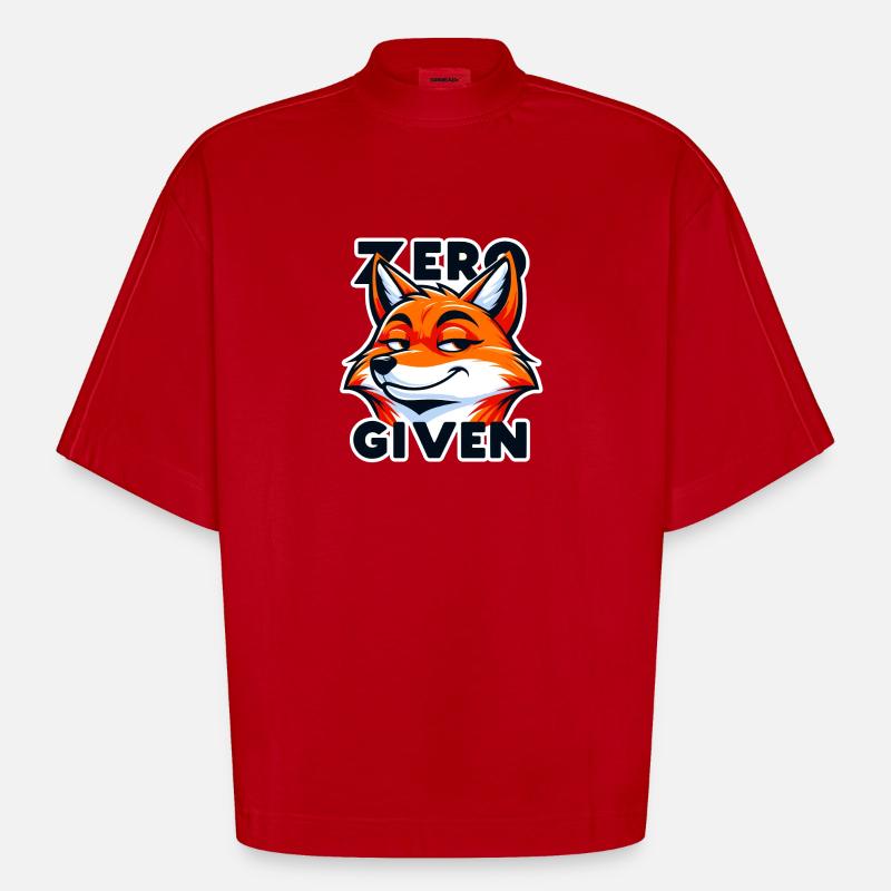 Zero Given - Fuchs Illustration - Heavyweight Oversized Organic Boxy T-Shirt Made in EU - Rot