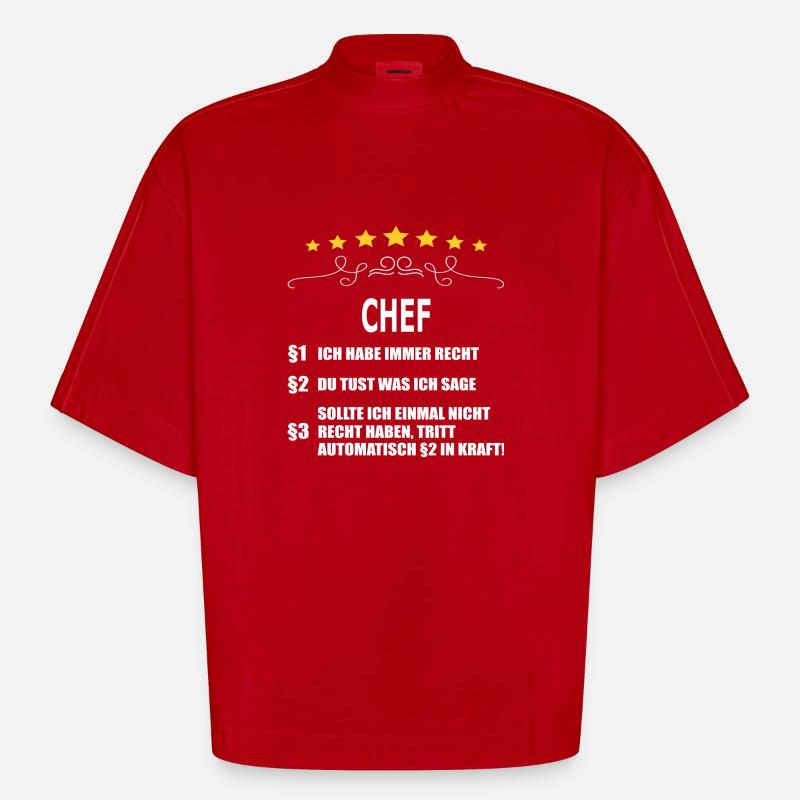 CHEF - Heavyweight Oversized Organic Boxy T-Shirt Made in EU - Rot