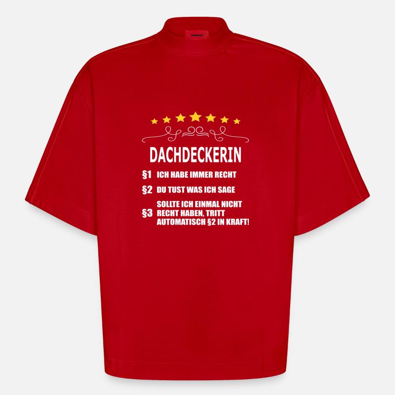 DACHDECKERIN - Heavyweight Oversized Organic Boxy T-Shirt Made in EU - Rot