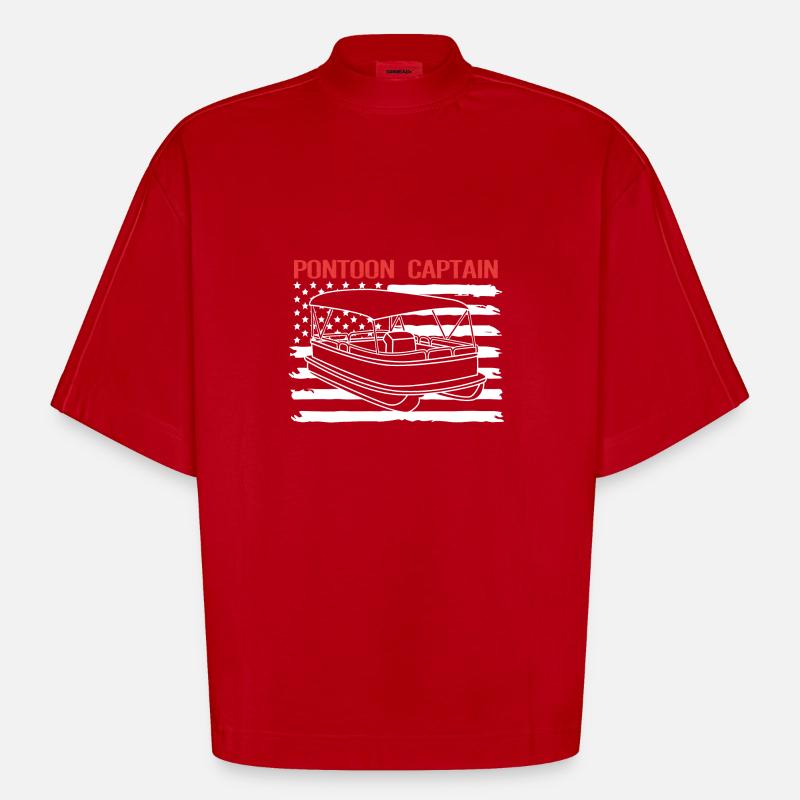 Pontonboot Boot Boote - Heavyweight Oversized Organic Boxy T-Shirt Made in EU - Rot