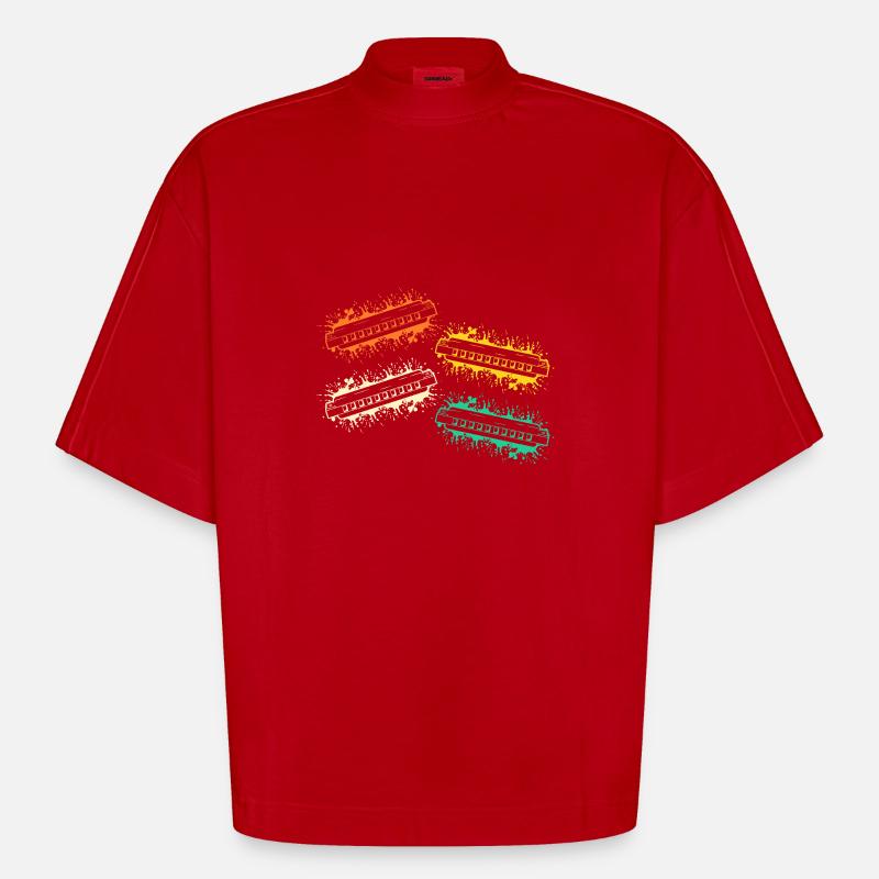 Harmonica Harmonica - T-shirt bio épais oversize Boxy fabriqué en UE - rouge