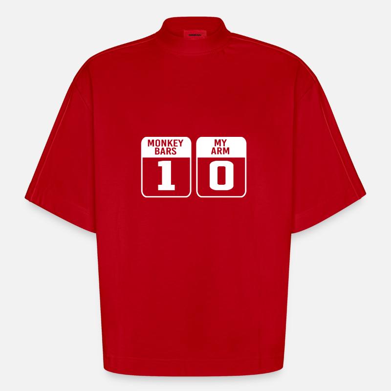 Gebrochener Arm Knochen Knochenbruch - Heavyweight Oversized Organic Boxy T-Shirt Made in EU - Rot