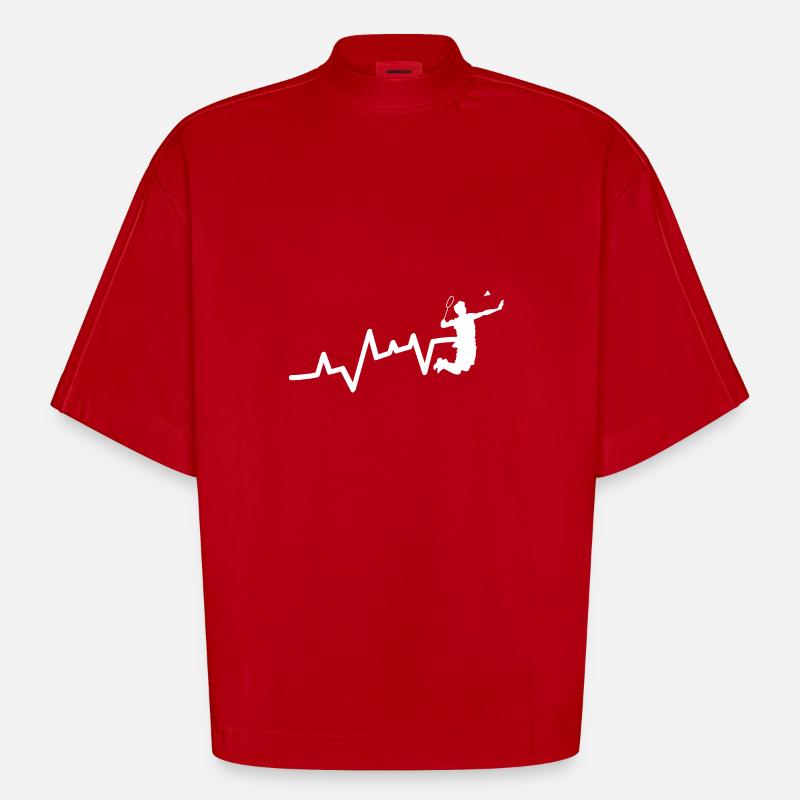 Federball Evolution Badminton - Heavyweight Oversized Organic Boxy T-Shirt Made in EU - Rot