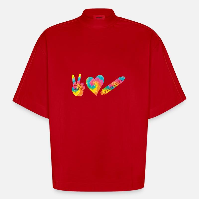 Harmonica Harmonica - Heavyweight Oversized Organic Boxy T-Shirt Made in EU - red