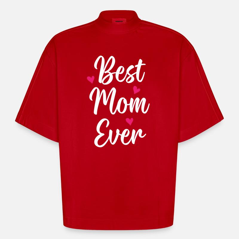 Beste Mutter aller Zeiten - Heavyweight Oversized Organic Boxy T-Shirt Made in EU - Rot