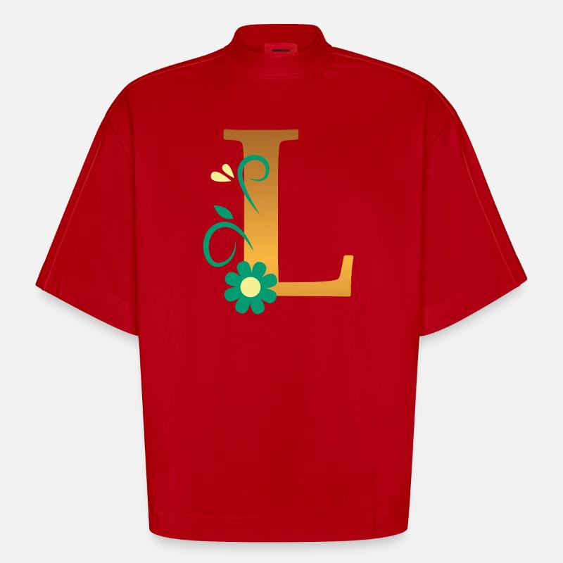 L - T-shirt bio épais oversize Boxy fabriqué en UE - rouge