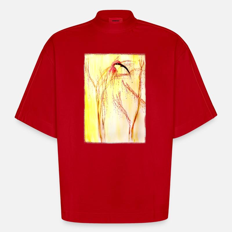  bee-eater - Heavyweight Oversized Organic Boxy T-Shirt Made in EU - red