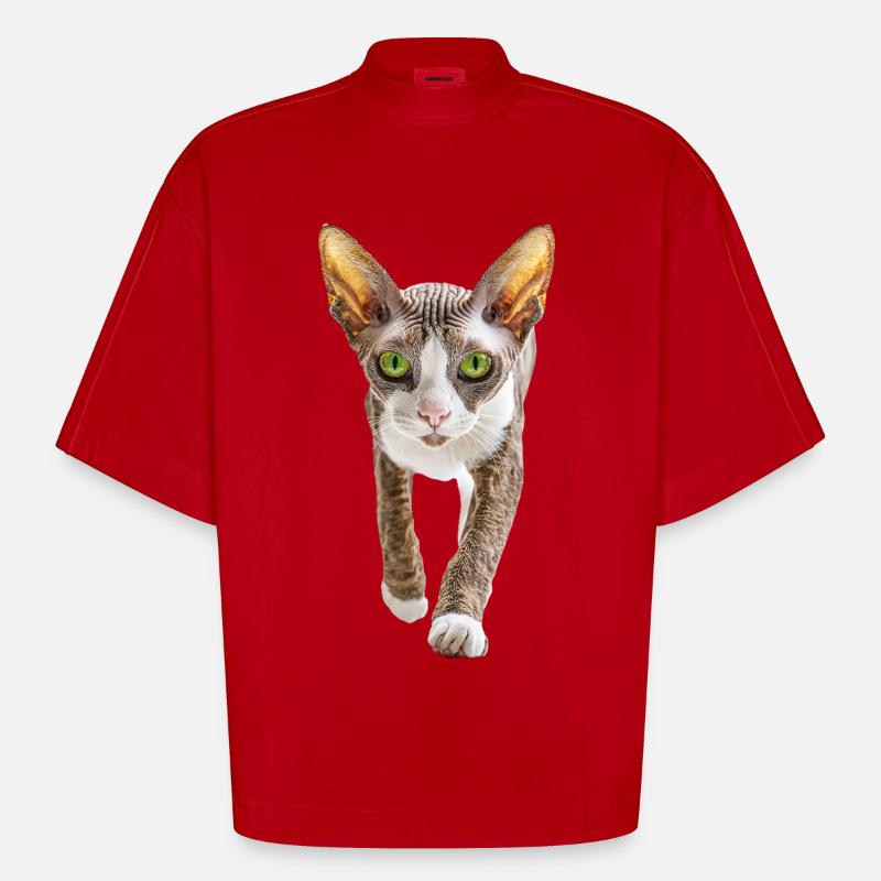 Cornish Rex - Heavyweight Oversized Organic Boxy T-Shirt Made in EU - Rot