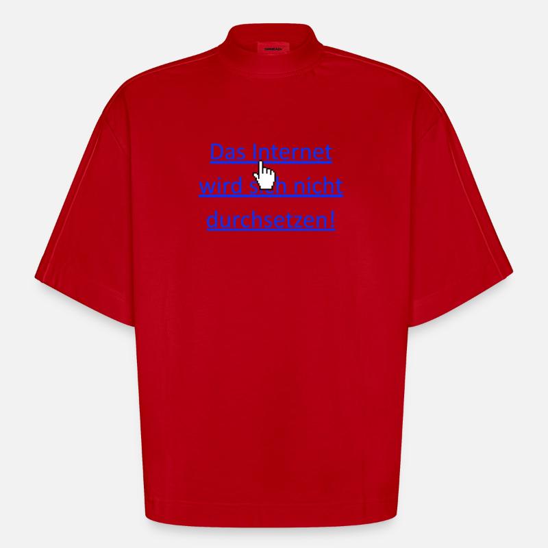 Das Internet - Heavyweight Oversized Organic Boxy T-Shirt Made in EU - Rot