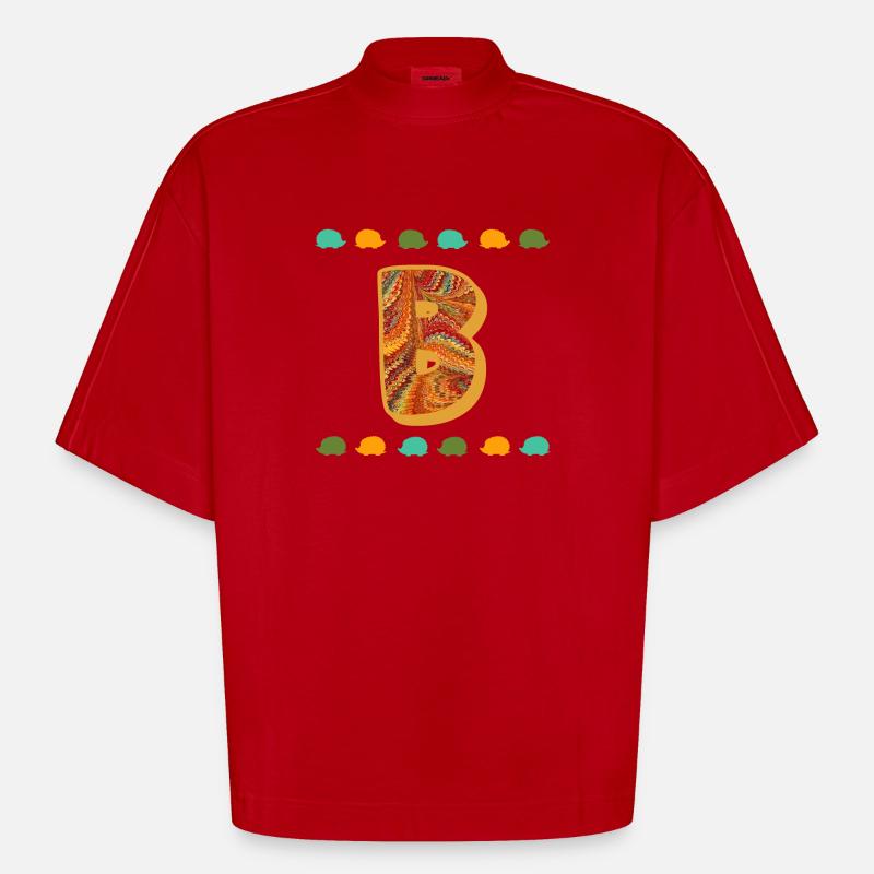 Hérisson E 22 B - T-shirt bio épais oversize Boxy fabriqué en UE - rouge