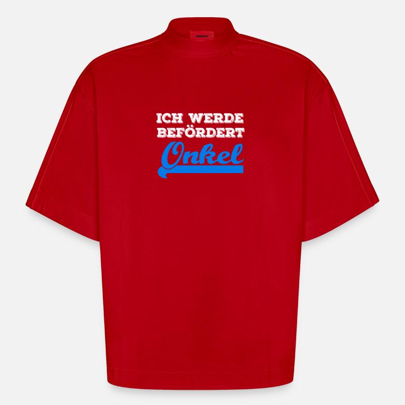 ich werde befördert: Onkel | Geschenk - Heavyweight Oversized Organic Boxy T-Shirt Made in EU - Rot