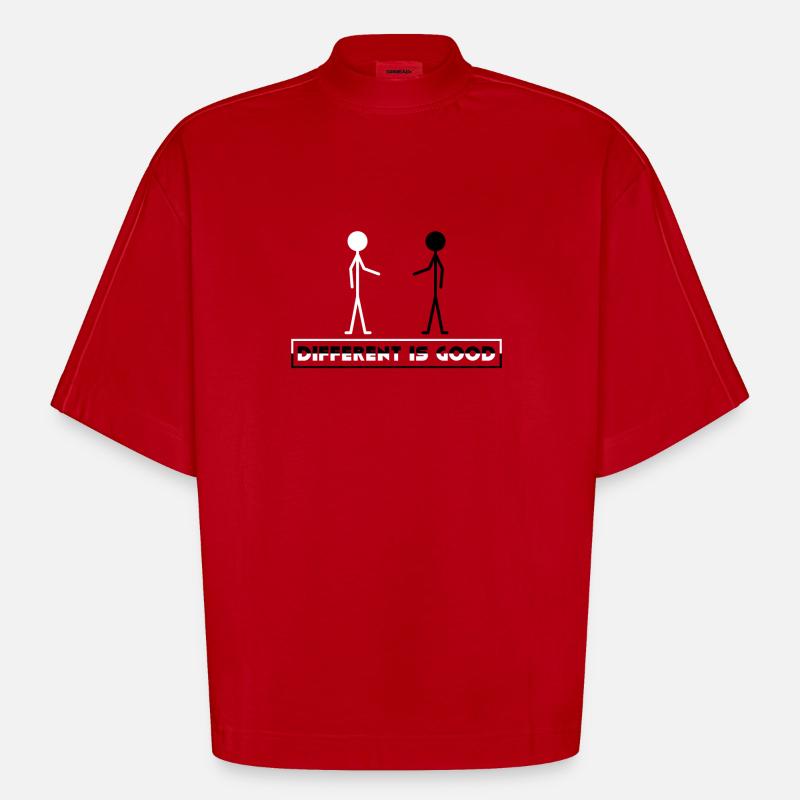 Anders sein ist gut - Heavyweight Oversized Organic Boxy T-Shirt Made in EU - Rot