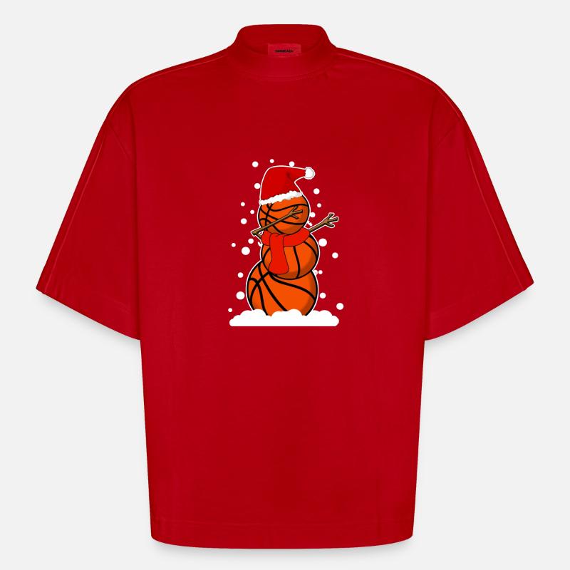 Dab Dabbing Basketball Weihnachtsgeschenk Idee - Heavyweight Oversized Organic Boxy T-Shirt Made in EU - Rot