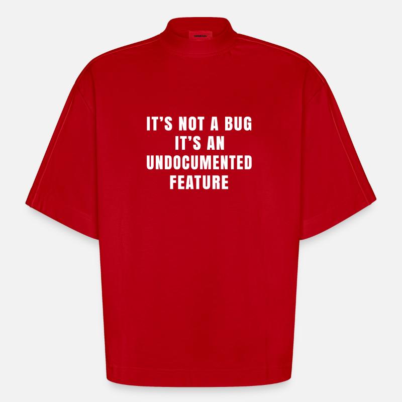 Programmeur chemise programmation énonciations nerd - T-shirt bio épais oversize Boxy fabriqué en UE - rouge