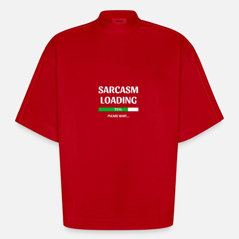 SARCASM Loading - T-shirt bio épais oversize Boxy fabriqué en UE - rouge
