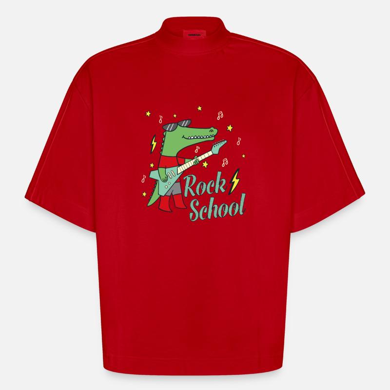Rock School Schulbeginn Schulanfang Geschenkidee - Heavyweight Oversized Organic Boxy T-Shirt Made in EU - Rot