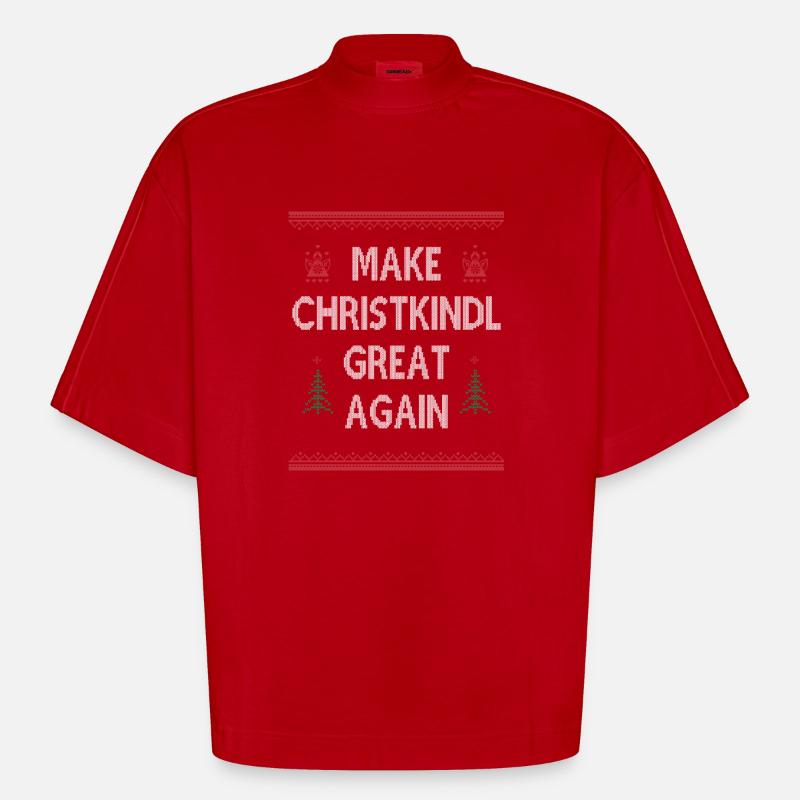 Make Christkindl Great Again – Weihnachtsklassiker - Heavyweight Oversized Organic Boxy T-Shirt Made in EU - Rot