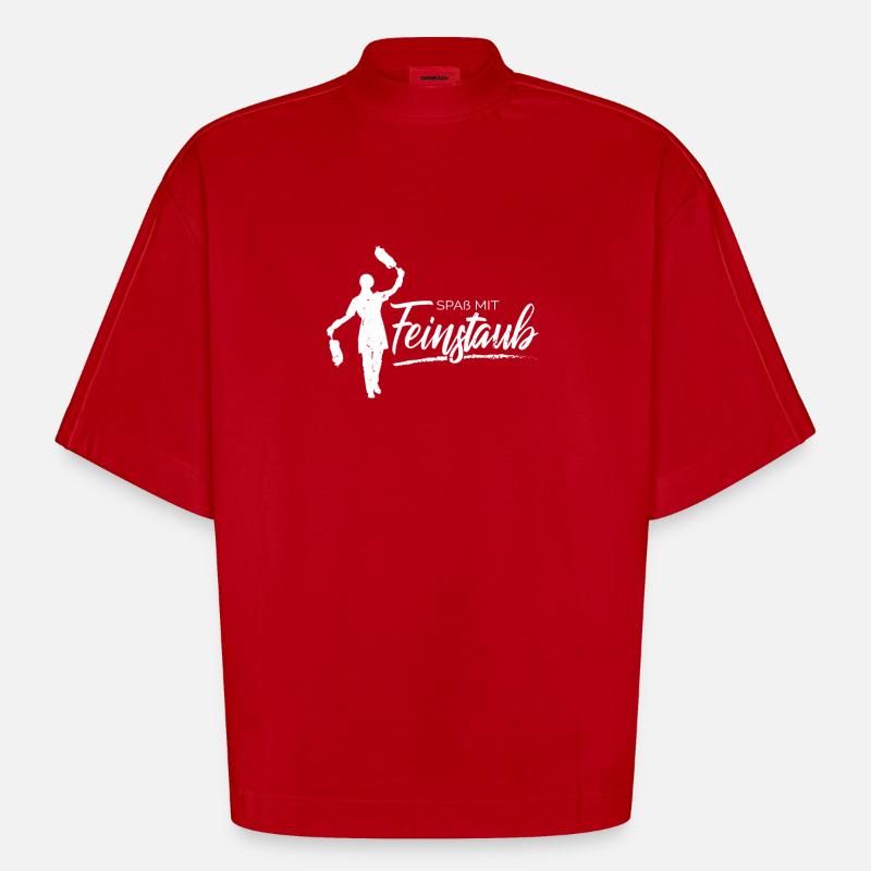 Spaß mit Feinstaub - Heavyweight Oversized Organic Boxy T-Shirt Made in EU - Rot
